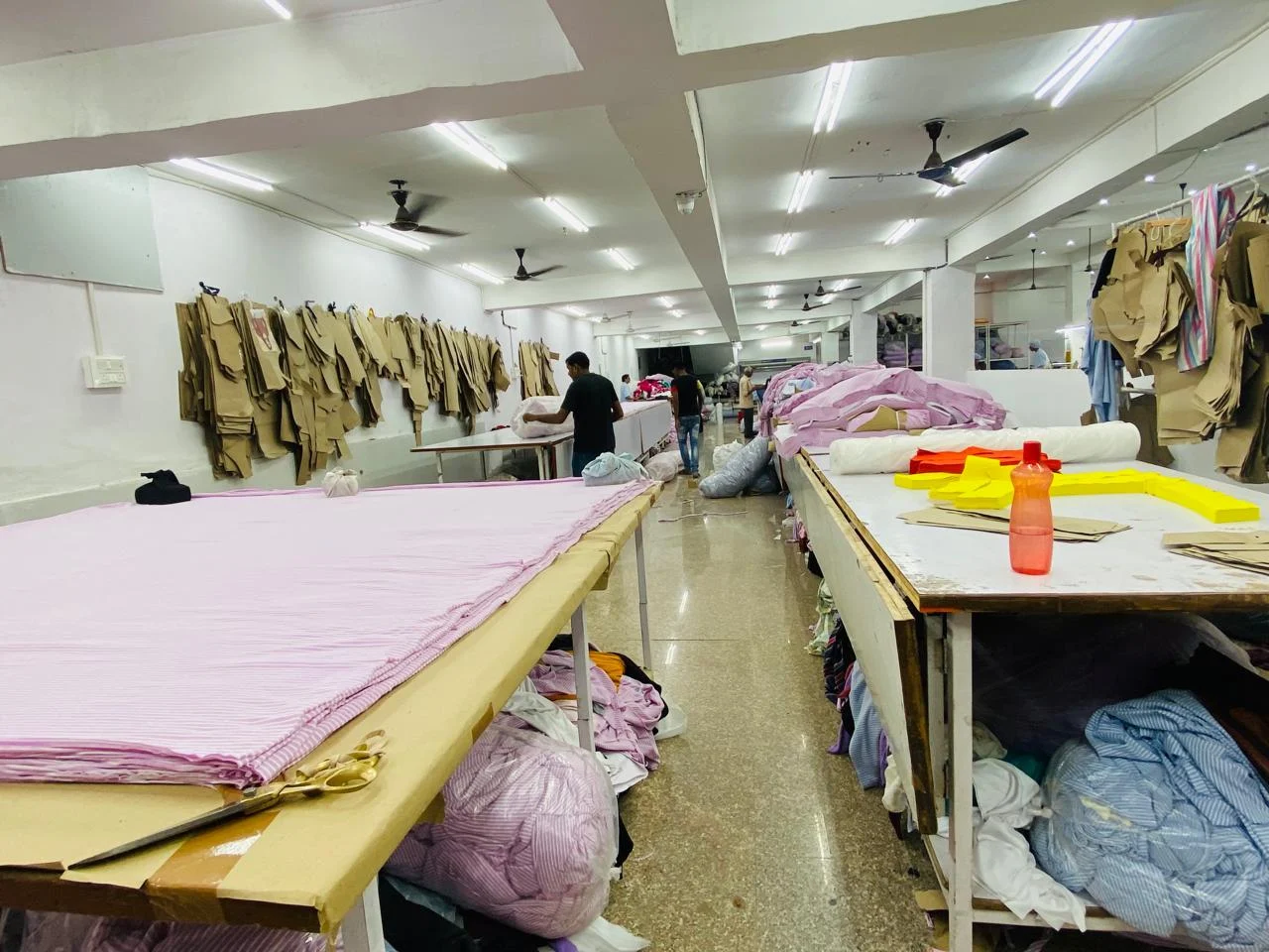 Fabric preparation and cutting area